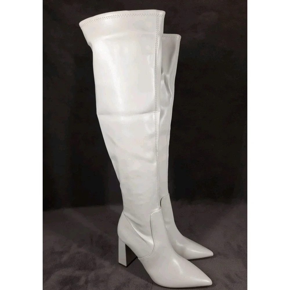 Wild Pair Womens‎ Bone Eileene Pointed-Toe Over-The-Knee Boots Size 7.5M
